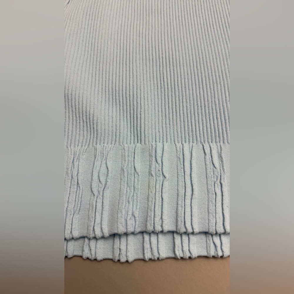 ZARA Blue Ribbed Crop Tank Top Rayon Polyester Spandex XS - Picture 9 of 9